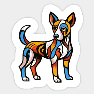 Pop art dog illustration. cubism illustration of a dog Sticker